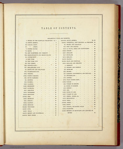 Mitchell's Universal Atlas (1846)
Inhoudsopgave / Table of contents