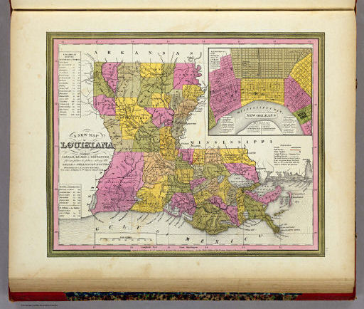 Mitchell's Universal Atlas (1846)
24. A New Map of Louisiana with its Canals, ...