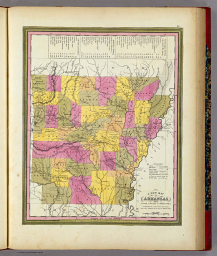 Mitchell's Universal Atlas (1846)
25. A New Map of Arkansas with its Canals, ...