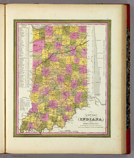 Mitchell's Universal Atlas (1846)
30. A New Map of Indiana with its Roads ...