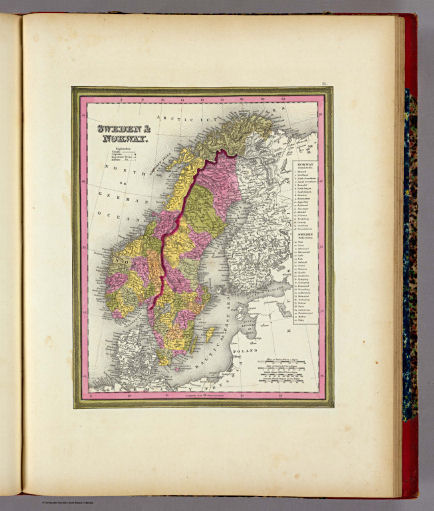 Mitchell's Universal Atlas (1846)
51. Sweden & Norway