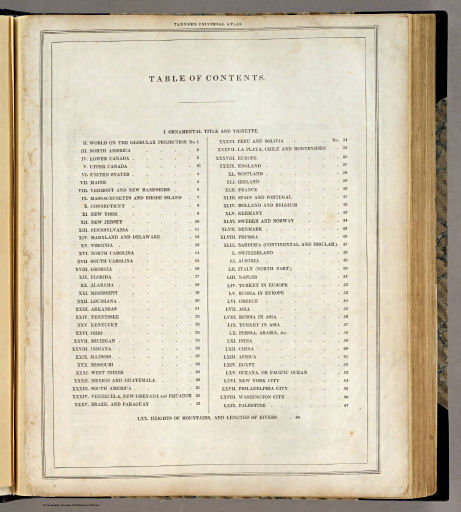 Tanner's Universal Atlas (1836)
Inhoudsopgave / Table of contents