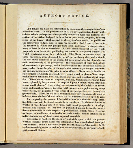 Tanner's Universal Atlas (1836)
Voorwoord van de auteur / Author's notice