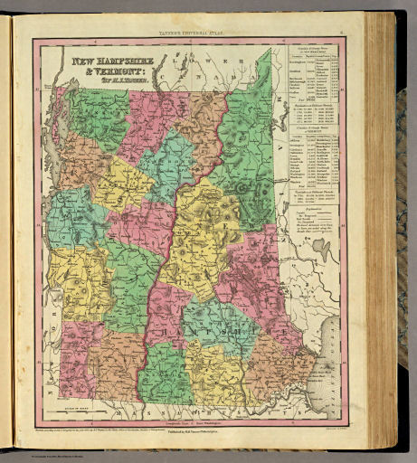 Tanner's Universal Atlas (1836)
6. New Hampshire & Vermont