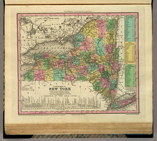 Tanner's Universal Atlas (1836)
9. A New Map of New York with its Canals, ...