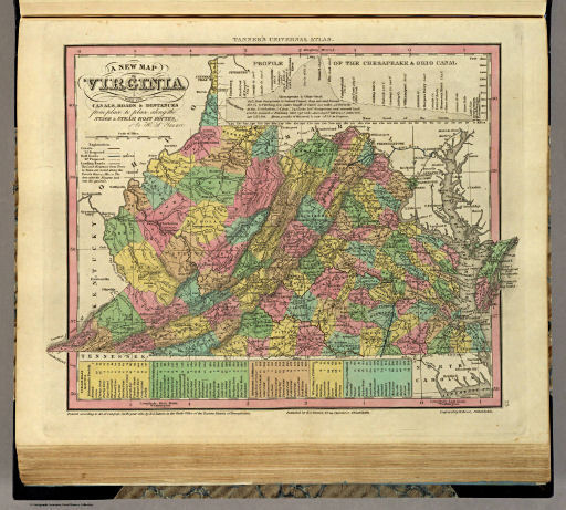 Tanner's Universal Atlas (1836)
13. A New Map of Virginia with its Canals, ...