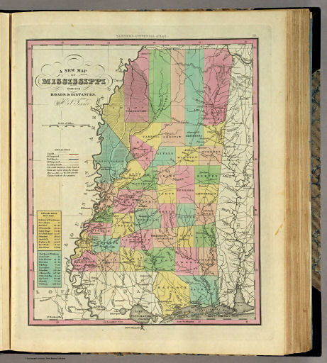 Tanner's Universal Atlas (1836)
19. A New Map of Mississippi with its Roads ...