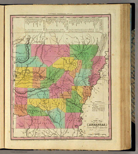 Tanner's Universal Atlas (1836)
21. A New Map of Arkansas with its Canals, ...