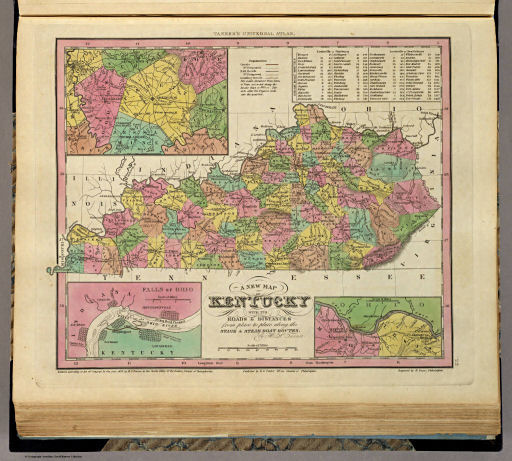 Tanner's Universal Atlas (1836)
23. A New Map of Kentucky with its Roads ...