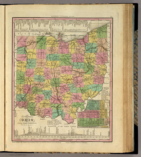 Tanner's Universal Atlas (1836)
24. A New Map of Ohio with its Canals, ...