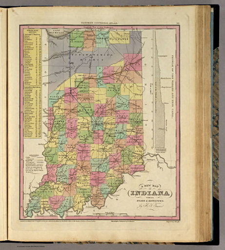 Tanner's Universal Atlas (1836)
26. New Map of Indiana with its Roads ...