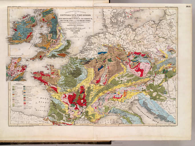 Meyer's Großer Hand-Atlas
10.11. Geognostische Karte von Central- und West-Europa (1844)