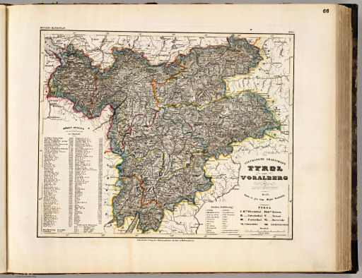 Meyer's Großer Hand-Atlas
66. Die gefürstete Grafschaft Tyrol nebst Vorarlberg und Lichtenstein (1849)