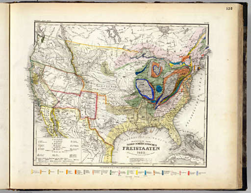 Meyer's Großer Hand-Atlas
132. Geognostische Karte der Nord-Americanischen Freistaaten (1853)