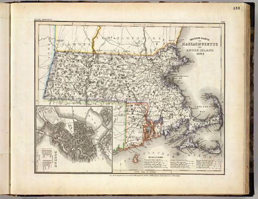 Meyer's Großer Hand-Atlas
135. Neueste Karte von Massachusetts und Rhode Island (1846)