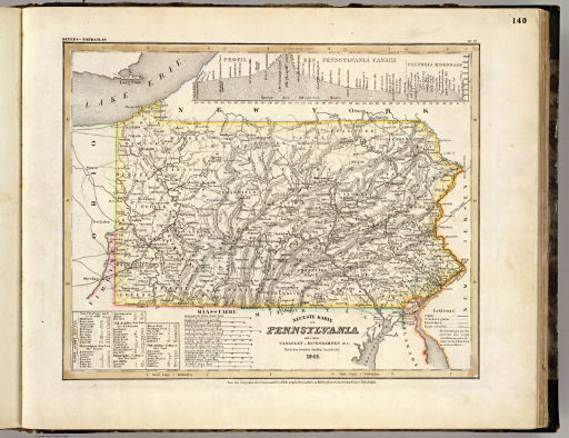Meyer's Großer Hand-Atlas
140. Neueste Karte von Pennsylvania mit seinen Canaelen, ... (1845)