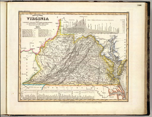 Meyer's Großer Hand-Atlas
144. Neueste Karte von Virginia mit seinen Canaelen, ... (1845)
