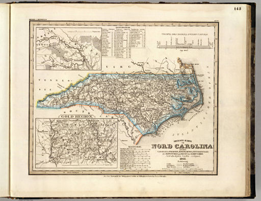 Meyer's Großer Hand-Atlas
145. Neueste Karte von Nord Carolina mit seinen Canaelen, ... (1845)