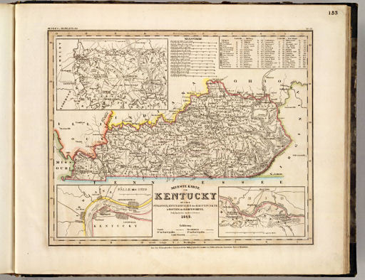 Meyer's Großer Hand-Atlas
153. Neueste Karte von Kentucky mit seinen Strassen, ... (1845)