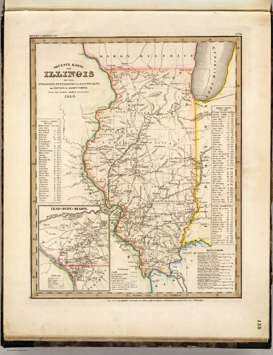 Meyer's Großer Hand-Atlas
155. Neueste Karte von Illinois mit seinen Strassen, ... (1845)