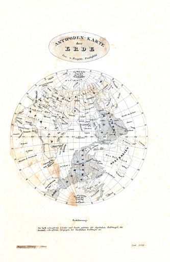 Meyer's Pfennig-Atlas (1834-1841)
6. Antipoden-Karte der Erde (Lief.&nbsp;LVIIII&nbsp;=&nbsp;59)
