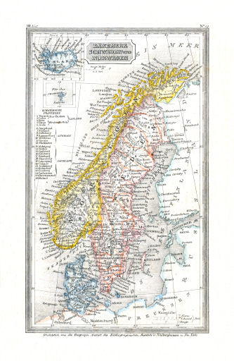 Meyer's Pfennig-Atlas (1834-1841)
23. Dänemark, Schweden und Norwegen (Lief.&nbsp;III&nbsp;=&nbsp;3)