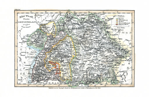 Meyer's Pfennig-Atlas (1834-1841)
49. Süd Westl. Staaten Deutschlands (Lief.&nbsp;XXII&nbsp;=&nbsp;22)