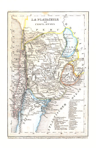 Meyer's Pfennig-Atlas (1834-1841)
97. La Plata, Chile und Cisplatina (Lief.&nbsp;LXXXIV&nbsp;=&nbsp;84)