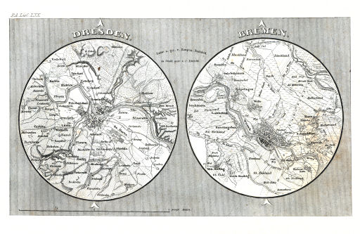 Meyer's Pfennig-Atlas (1834-1841)
108. Dresden, Bremen (Lief.&nbsp;LXX&nbsp;=&nbsp;70)