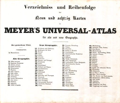Meyer's Universal-Atlas (1830-1840)
Inhoudsopgave / Table of contents