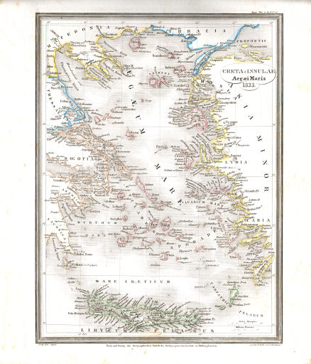 Meyer's Universal-Atlas (1830-1840)
16. Creta & Insulae Aegaei Maris (Nº&nbsp;43, 1833)