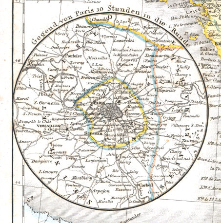 Meyer's Universal-Atlas (1830-1840)
25a. Gegend von Paris 10 Stunden in die Runde