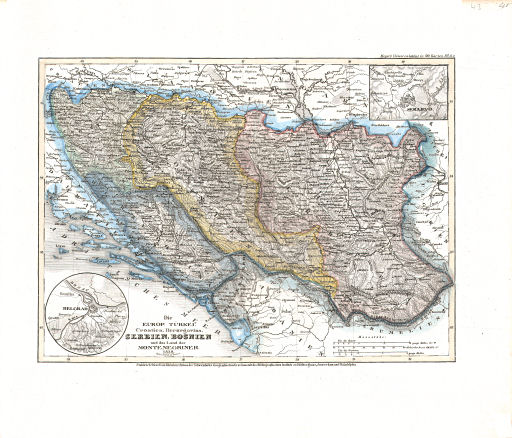 Meyer's Universal-Atlas (1830-1840)
43. Die europ. Türkei: Croatien, Herzegovina, Serbien, Bosnien und das Land der Montenegriner (Nº&nbsp;84, 1838)