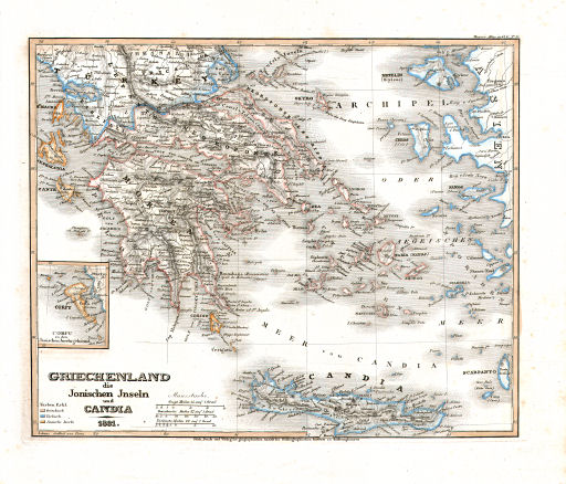 Meyer's Universal-Atlas (1830-1840)
44. Griechenland, die Jonischen Inseln und Candia (Nº&nbsp;15, 1831)