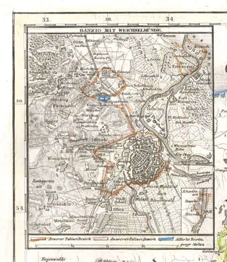 Meyer's Universal-Atlas (1830-1840)
57a. Danzig mit Weichselmünde