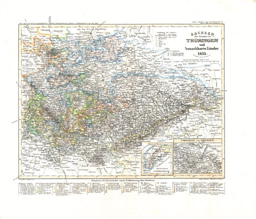 Meyer's Universal-Atlas (1830-1840)
66. Sachsen, die Staaten in Thüringen und benachbarte Länder (Nº&nbsp;37, 1833)