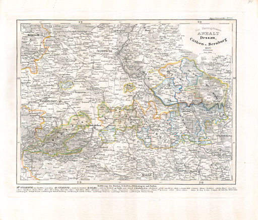 Meyer's Universal-Atlas (1830-1840)
71. Die Herzogthümer Anhalt Dessau, Cöthen u. Bernburg (Nº&nbsp;63, 1837)