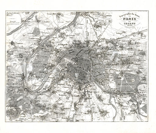 Meyer's Universal-Atlas (1830-1840)
88. Topographische Karte von Paris und Gegend (Nº 90, 1840)
