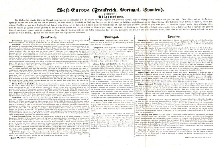 Meyer's Universal-Atlas (1830-1840)
Tabelle 9. West-Europa (Frankreich, Portugal, Spanien)