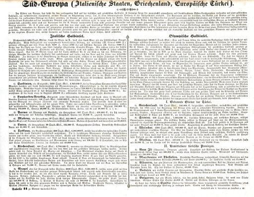 Meyer's Universal-Atlas (1830-1840)
Tabelle 11. Süd-Europa (Italienische Staaten, Griechenland, Europäische Türkei)