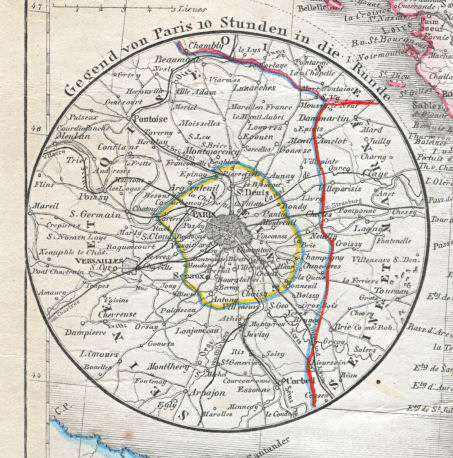 Meyer's Zeitungs-Atlas (1849-1852)
20a. Gegend von Paris 10 Stunden in die Runde
