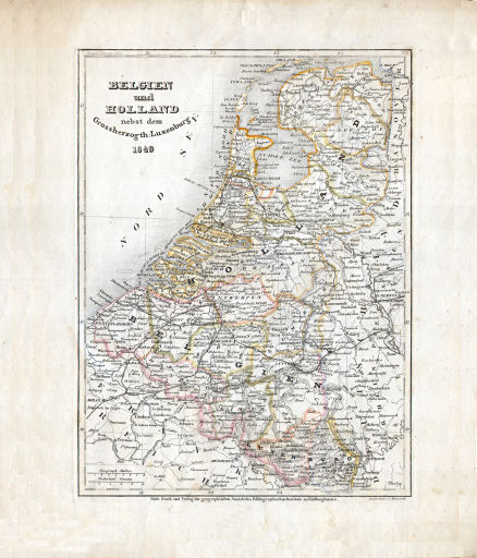 Meyer's Zeitungs-Atlas (1849-1852)
24. Belgien und Holland nebst dem Grossherzogth: Luxemburg (Nº&nbsp;18, 1849)