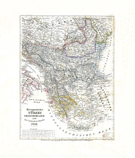 Meyer's Zeitungs-Atlas (1849-1852)
37. Europaeische Türkey, Griechenland und die Jonischen Inseln (Nº&nbsp;84, 1850)