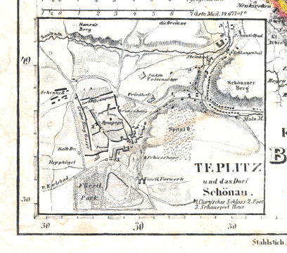 Meyer's Zeitungs-Atlas (1849-1852)
43c. Teplitz und das Dorf Schönau