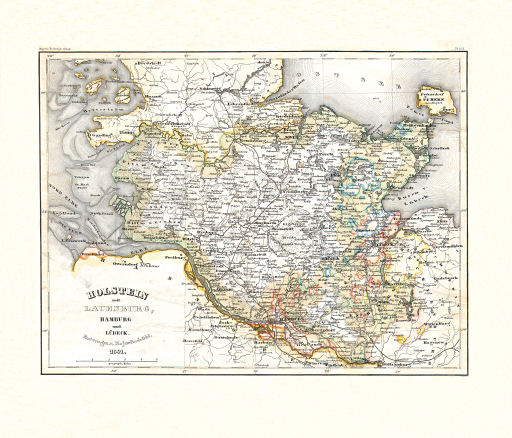 Meyer's Zeitungs-Atlas (1849-1852)
65. Holstein mit Lauenburg, Hamburg und Lübeck (Nº&nbsp;106, 1851)