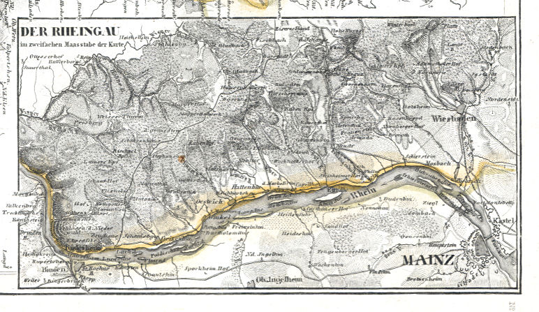 Meyer's Zeitungs-Atlas (1849-1852)
77b. Der Rheingau im zweifachen Maasstabe der Karte