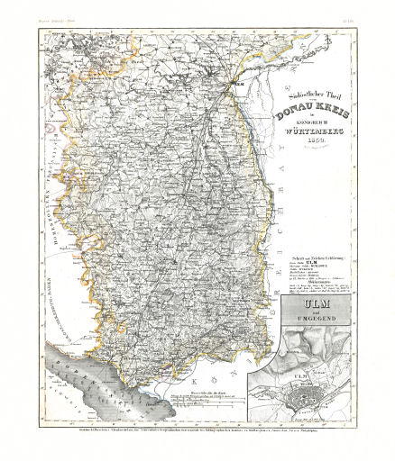 Meyer's Zeitungs-Atlas (1849-1852)
80. Südöstlicher Theil vom Donau Kreis im Königreich Würtemberg (Nº&nbsp;100, 1850)