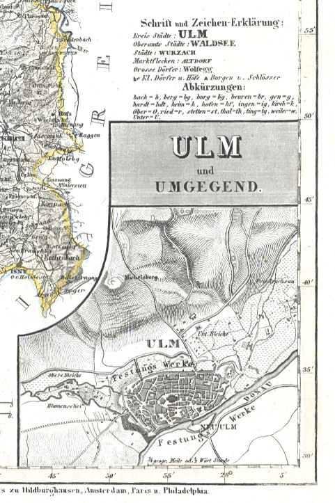 Meyer's Zeitungs-Atlas (1849-1852)
80a. Ulm und Umgegend