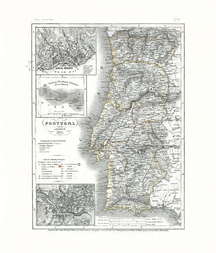 Meyer's Zeitungs-Atlas (1849-1852)
83. Portugal und die Azoren (Nº&nbsp;38, 1849)