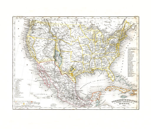 Meyer's Zeitungs-Atlas (1849-1852)
90. Vereinigte Staaten von Nord-America und Mexico (Nº&nbsp;102, 1850)
